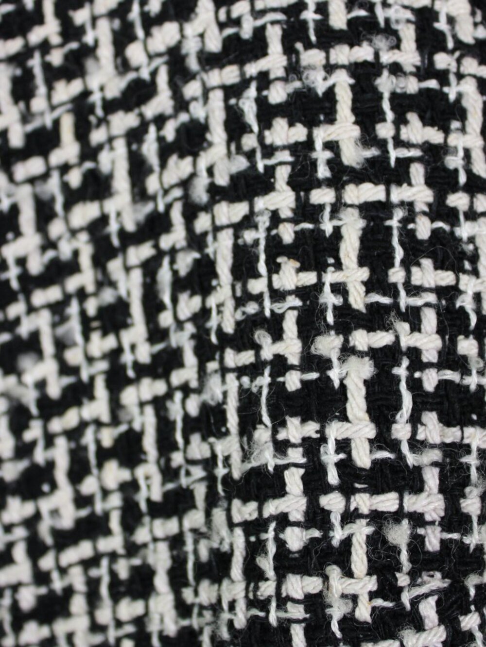 Pendleton 100% Silk Black and White Textured Tweed Jacket w/Leather Trim Blazer - Picture 7 of 16